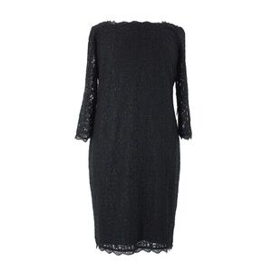NWT Adrianna Papell Black Lace Lined Knee Length Dress